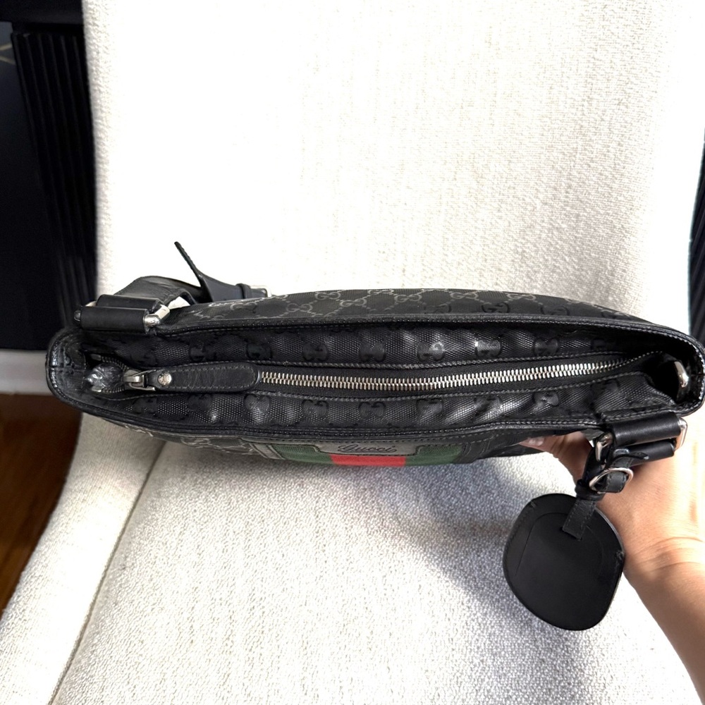 Authentic Gucci Fiat 500 collaboration unisex crossbody bag black imprime canvas - Picture 10 of 16